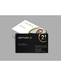 Business Cards - Soft Touch Laminated + Raised Metallic Foil
